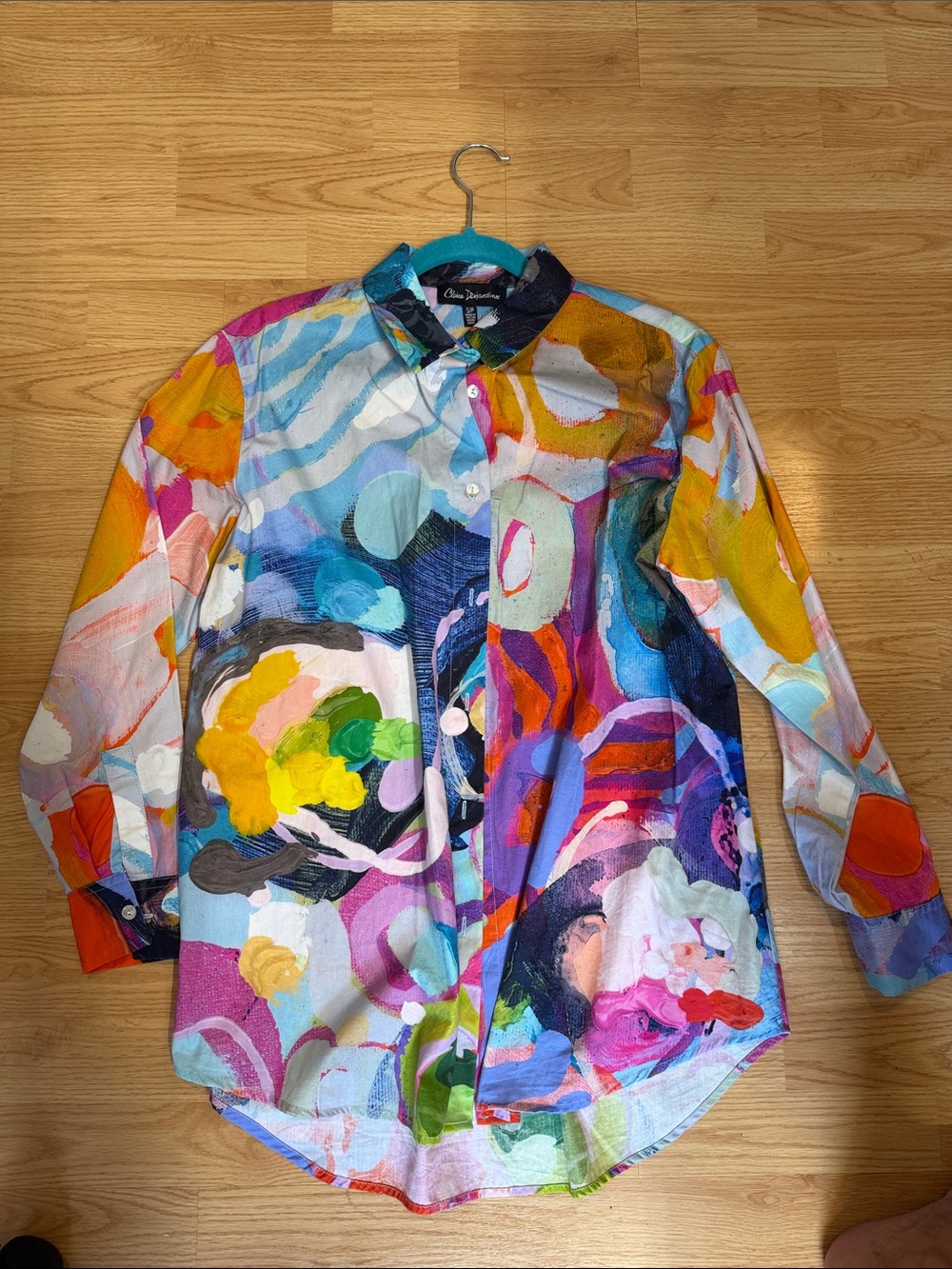 Abstract Multicolor Button-Down Shirt - Artist Print